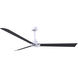 Atlas Alessandra - LK 72 inch Matte White with Matte Black Blades Transitional Ceiling Fan
