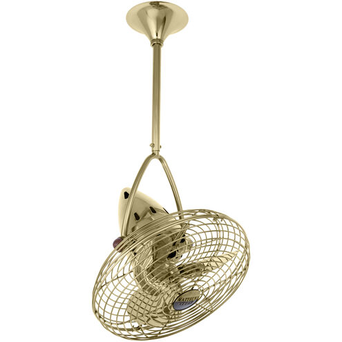 Matthews-Gerbar Jarold Direcional 13 inch Polished Brass Ceiling Fan, Matthews-Gerbar