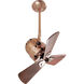 Matthews-Gerbar Bianca Direcional 16 inch Polished Copper with Mahogany Blades Ceiling Fan, Matthews-Gerbar