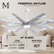 Atlas Ariella-LK 64 inch Matte White with Barn Wood Tone Blades Ceiling Fan
