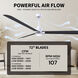 Atlas Alessandra - LK 72 inch Matte White with Matte Black Blades Transitional Ceiling Fan