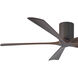 Atlas Irene-5H 60 inch Textured Bronze with Walnut Tone Blades Ceiling Mount Paddle Fan, Flush Mounted