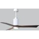 Atlas Patricia-3 52 inch Gloss White with Walnut Tone Blades Ceiling Fan, Atlas