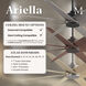 Atlas Ariella 64 inch Matte White with Matte Black Blades Ceiling Fan