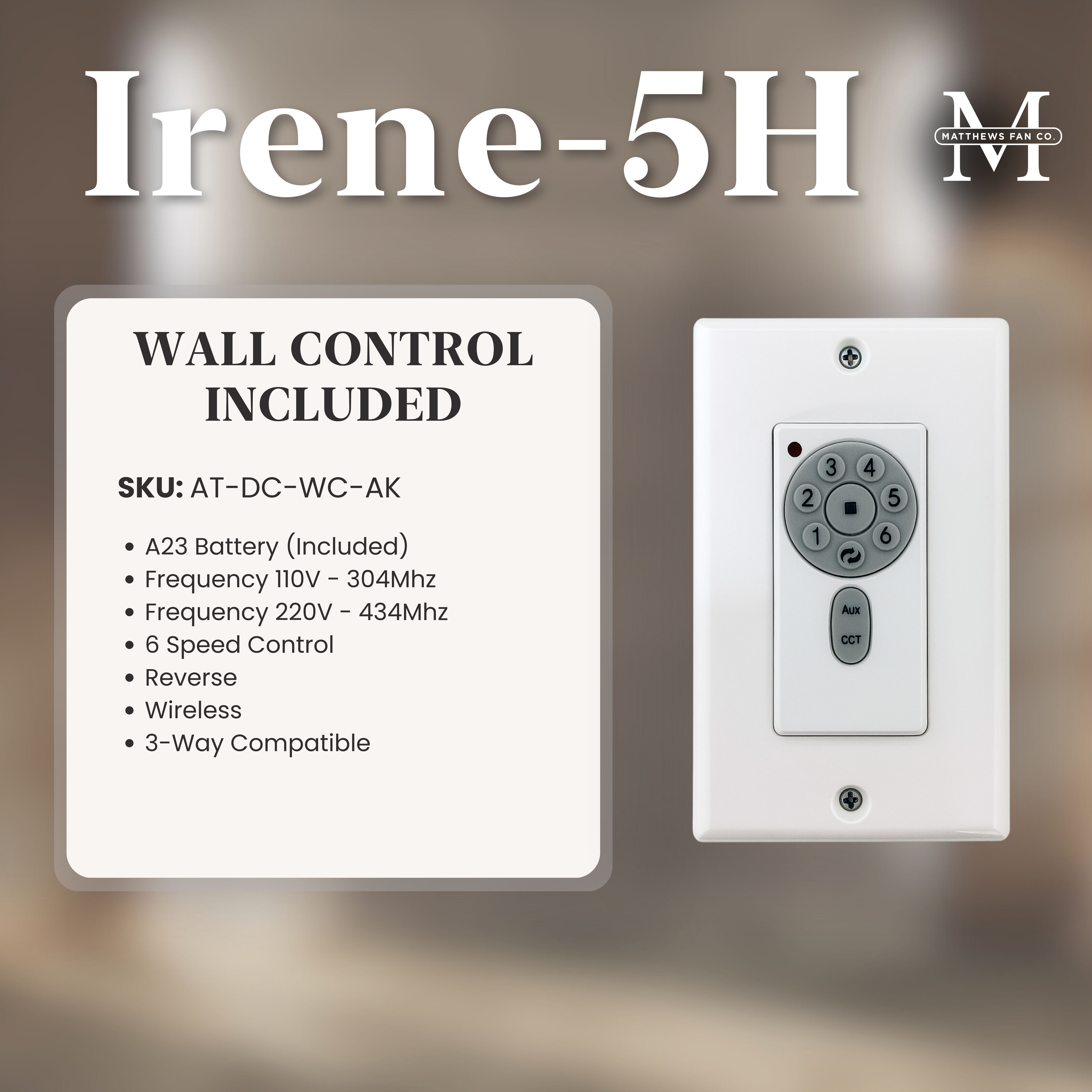 Atlas Irene-5H 42 inch Brushed Bronze with Matte Black Blades Flush Mount Paddle Fan, Flush Mounted