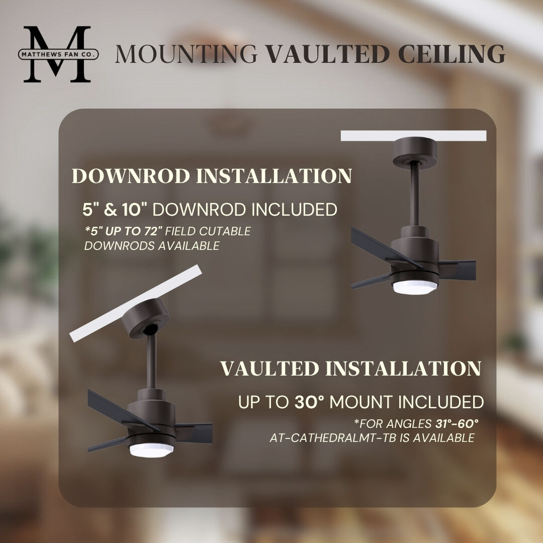 Atlas Alessandra - LK 56 inch Textured Bronze with Matte Black Blades Ceiling Fan