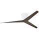 Atlas Eliza-H 56 inch Gloss White with Walnut Tone Blades Ceiling Mount Paddle Fan, Atlas