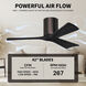 Atlas Irene-3H 42 inch Brushed Bronze with Matte Black Blades Flush Mount Paddle Fan