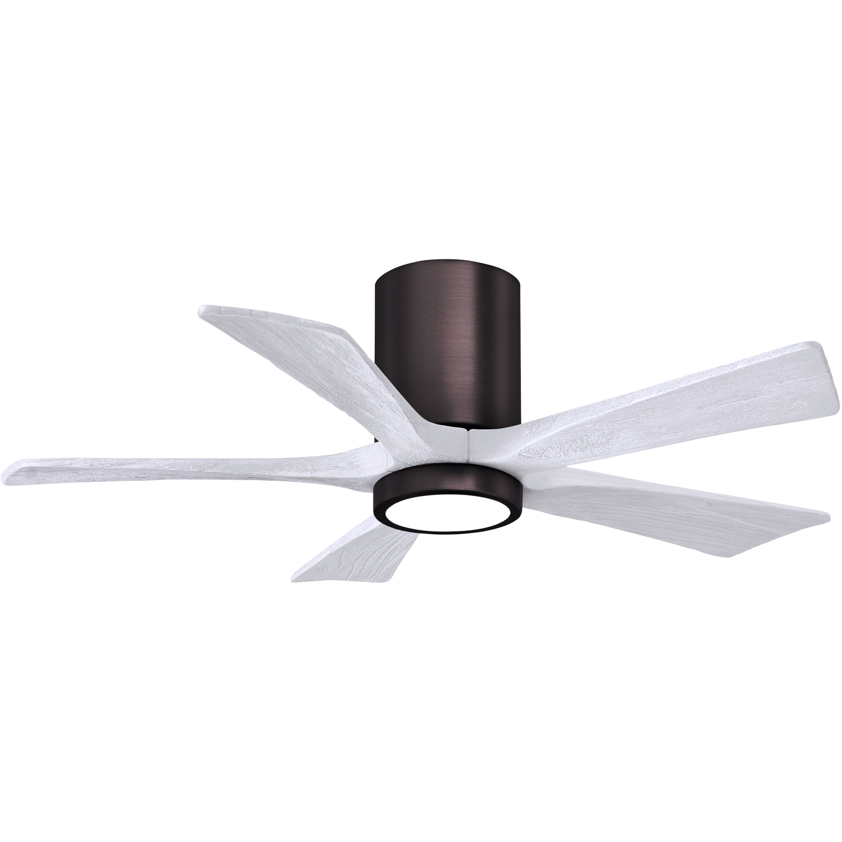 Atlas Irene-5HLK 42 inch Brushed Bronze with Matte White Blades Flush Mount Paddle Fan, Flush Mounted