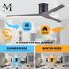 Atlas Eliza-H 56 inch Matte Black with Old Oak Tone Blades Ceiling Mount Paddle Fan, Atlas