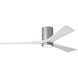 Atlas Irene-3HLK 60 inch Brushed Nickel with Matte White Blades Ceiling Fan, Flush Mounted