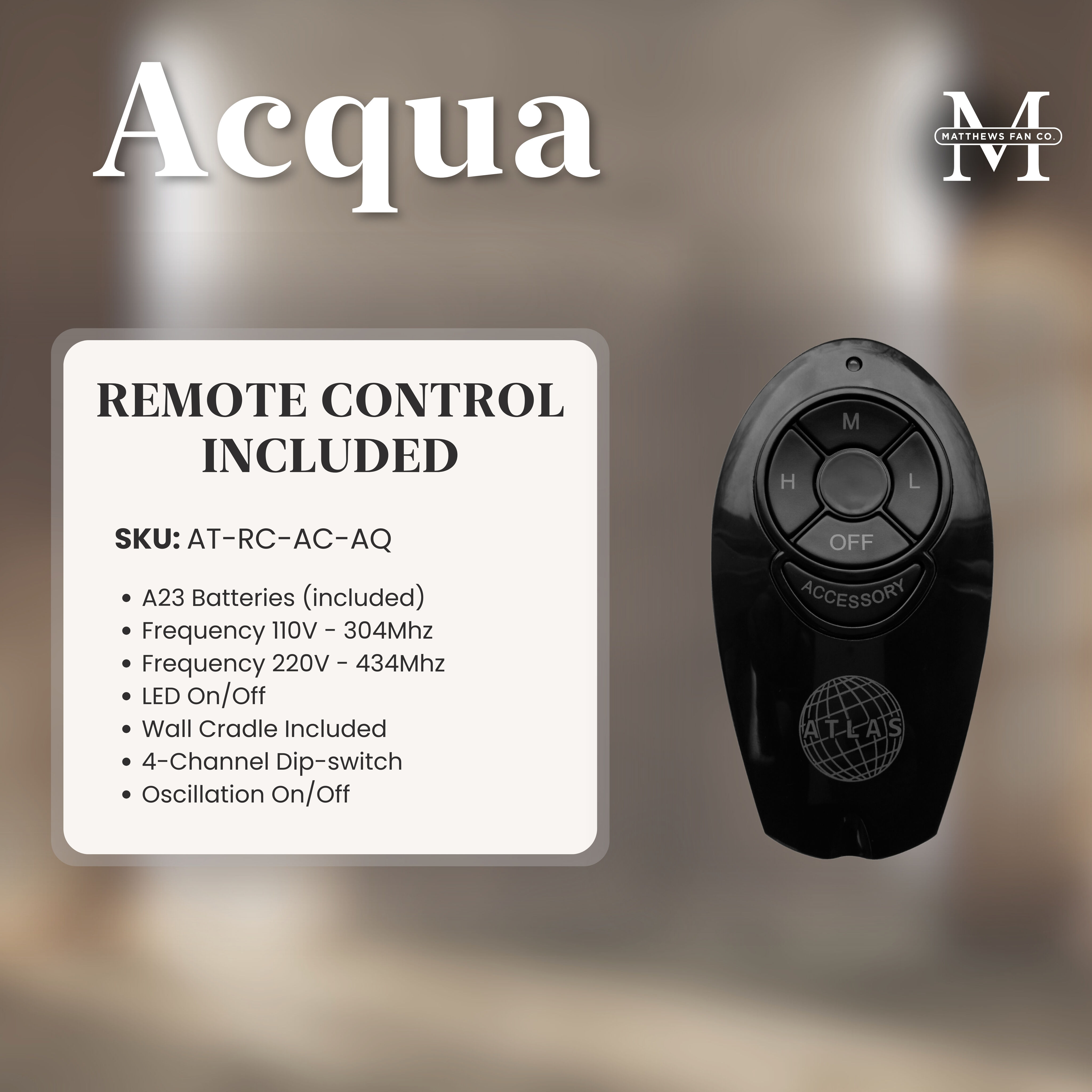 Atlas Acqua 16 inch Textured Bronze with Barn Wood Tone Blades Rotational Ceiling Fan