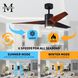 Atlas Super Janet 42 inch Matte Black with Walnut Tone Blades Ceiling Fan, Paddle Fan