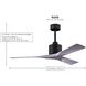 Atlas Nan 52 inch Matte Black Ceiling Fan