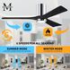 Atlas Irene-5HLK 52 inch Polished Chrome with Matte Black Blades Ceiling Fan, Flush Mounted