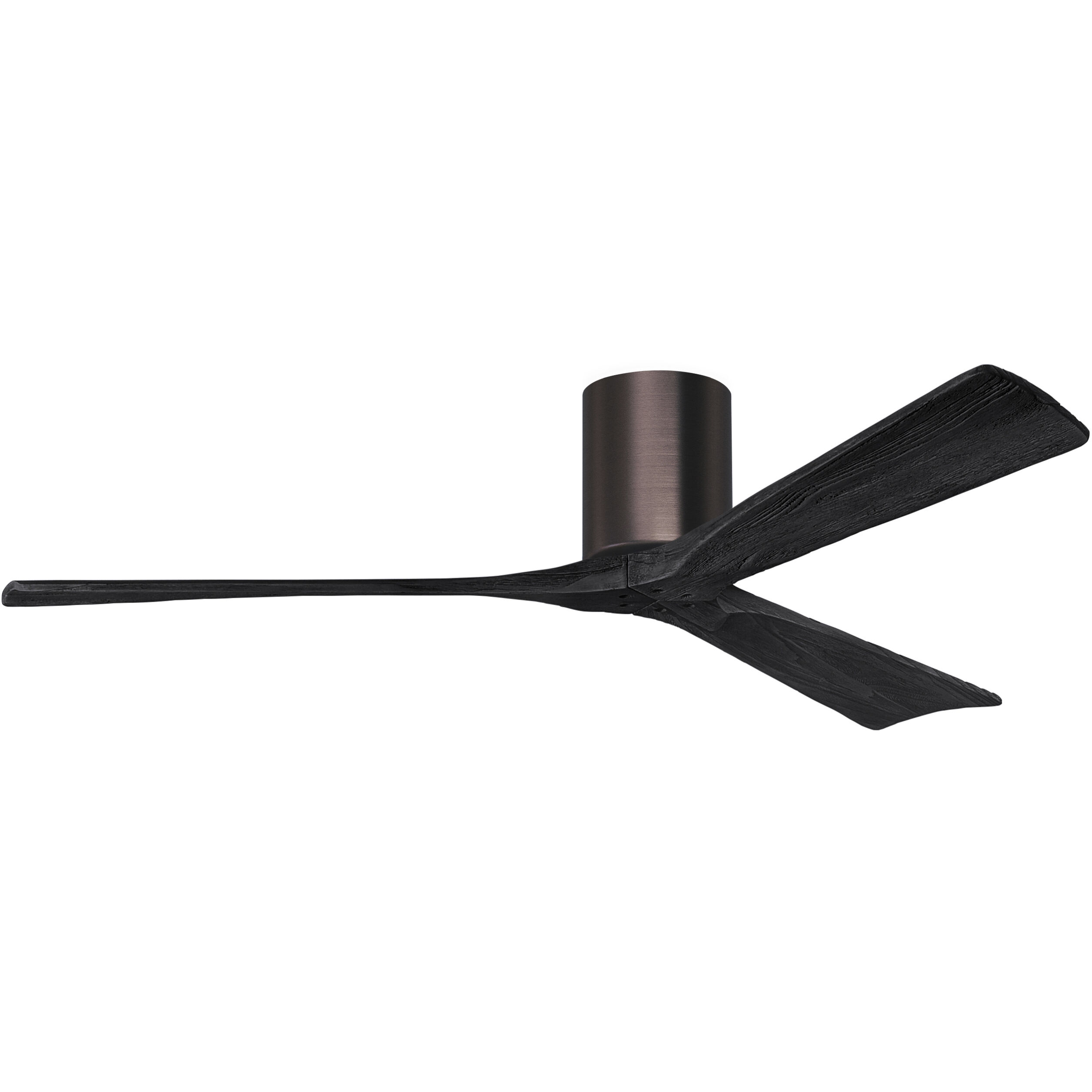 Atlas Irene-3H 60 inch Brushed Bronze with Matte Black Blades Flush Mount Paddle Fan, Flush Mounted
