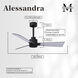 Atlas Alessandra 42 inch Matte Black with Brushed Nickel Blades Ceiling Fan