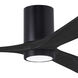 Atlas Irene-3HLK 52 inch Matte Black Ceiling Fan, Flush Mounted