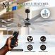Atlas Ariella 64 inch Matte Black with Barn Wood Tone Blades Ceiling Fan