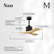 Atlas Nan 42 inch Matte Black with Light Maple Tone Blades Ceiling Fan