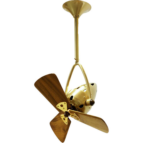 Matthews-Gerbar Jarold Direcional 16 inch Brushed Brass with Mahogany Blades Ceiling Fan, Matthews-Gerbar