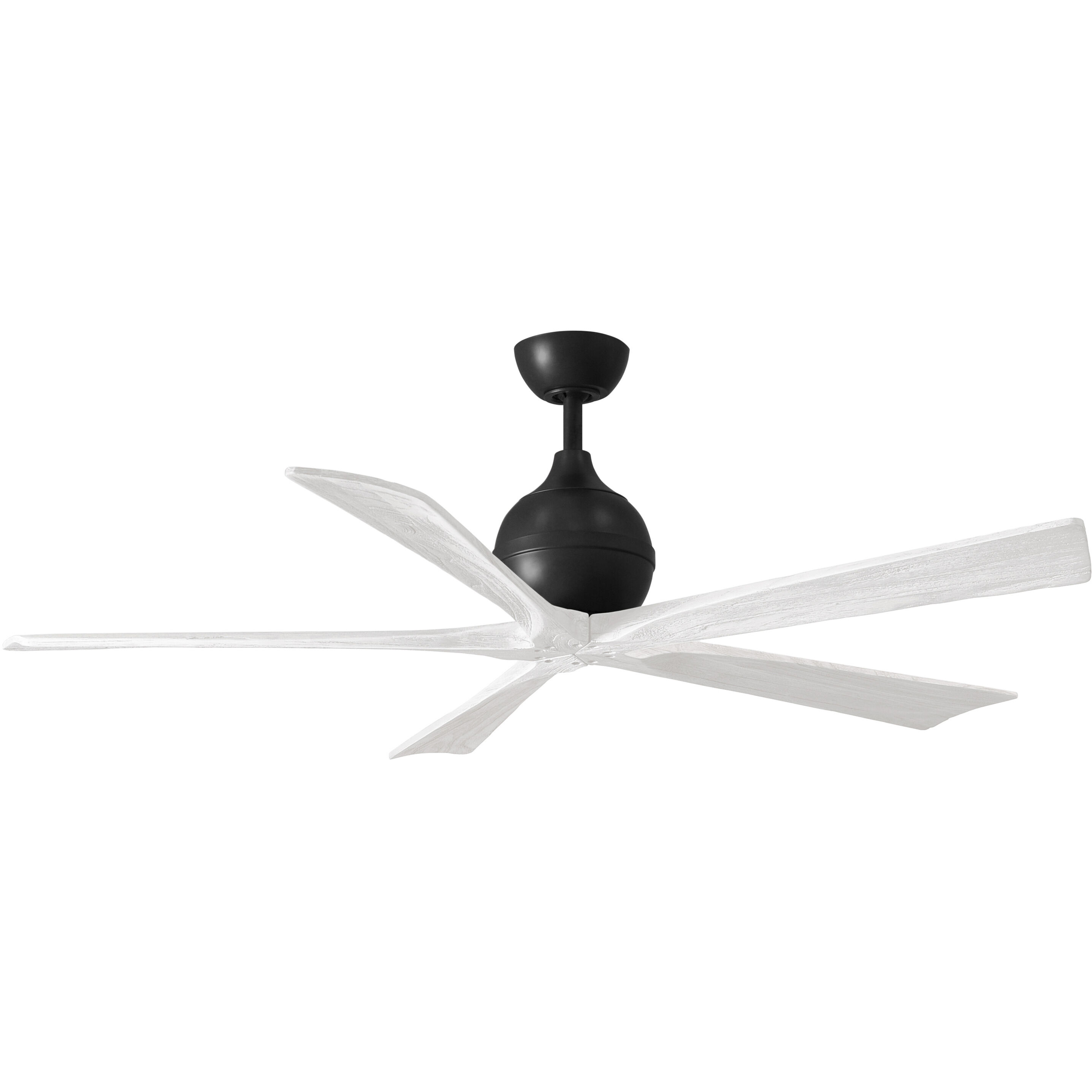 Atlas Irene-5 60 inch Matte Black with Matte White Blades Paddle Fan, Atlas