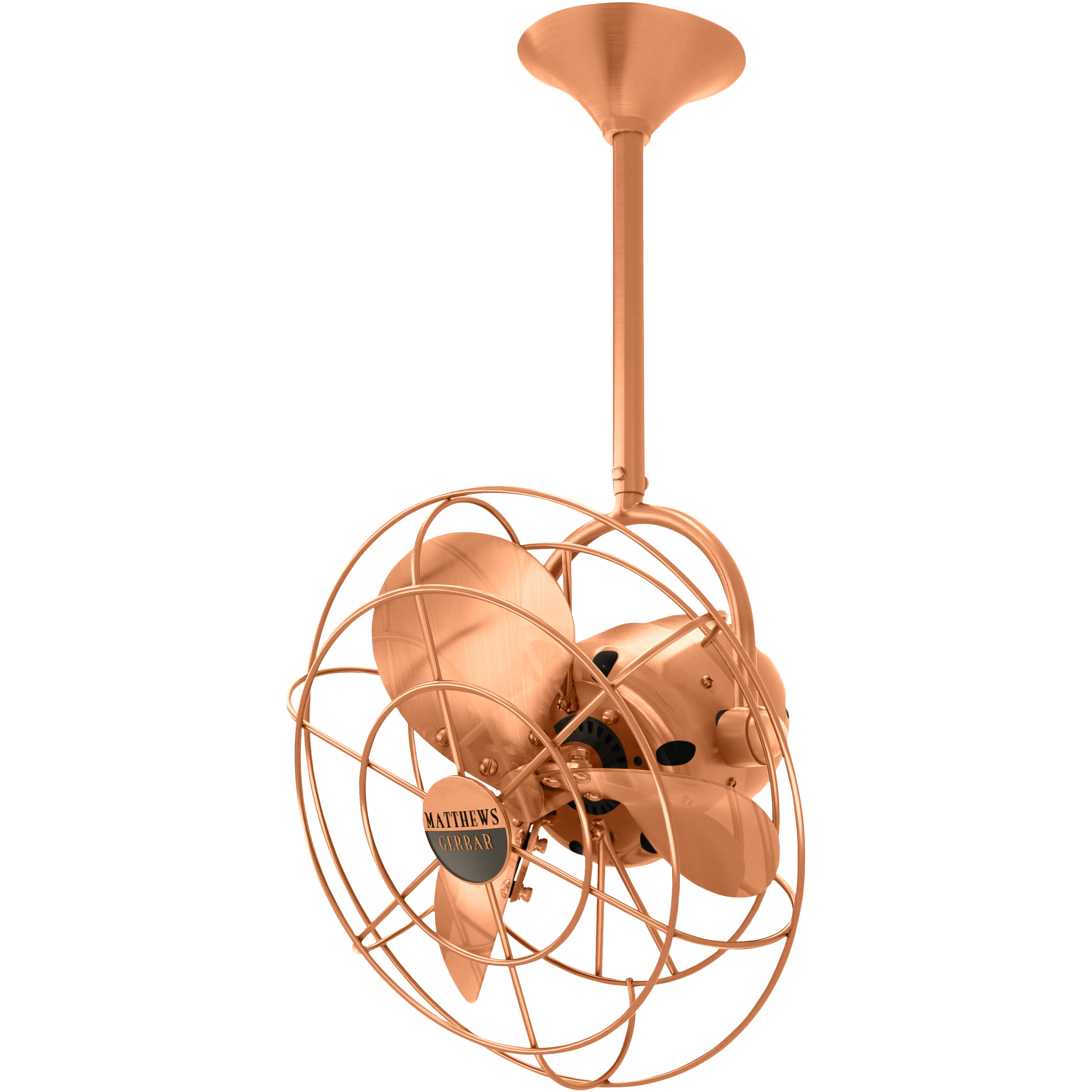 Matthews-Gerbar Bianca Direcional 13 inch Brushed Copper Directional Ceiling Fan, Matthews-Gerbar