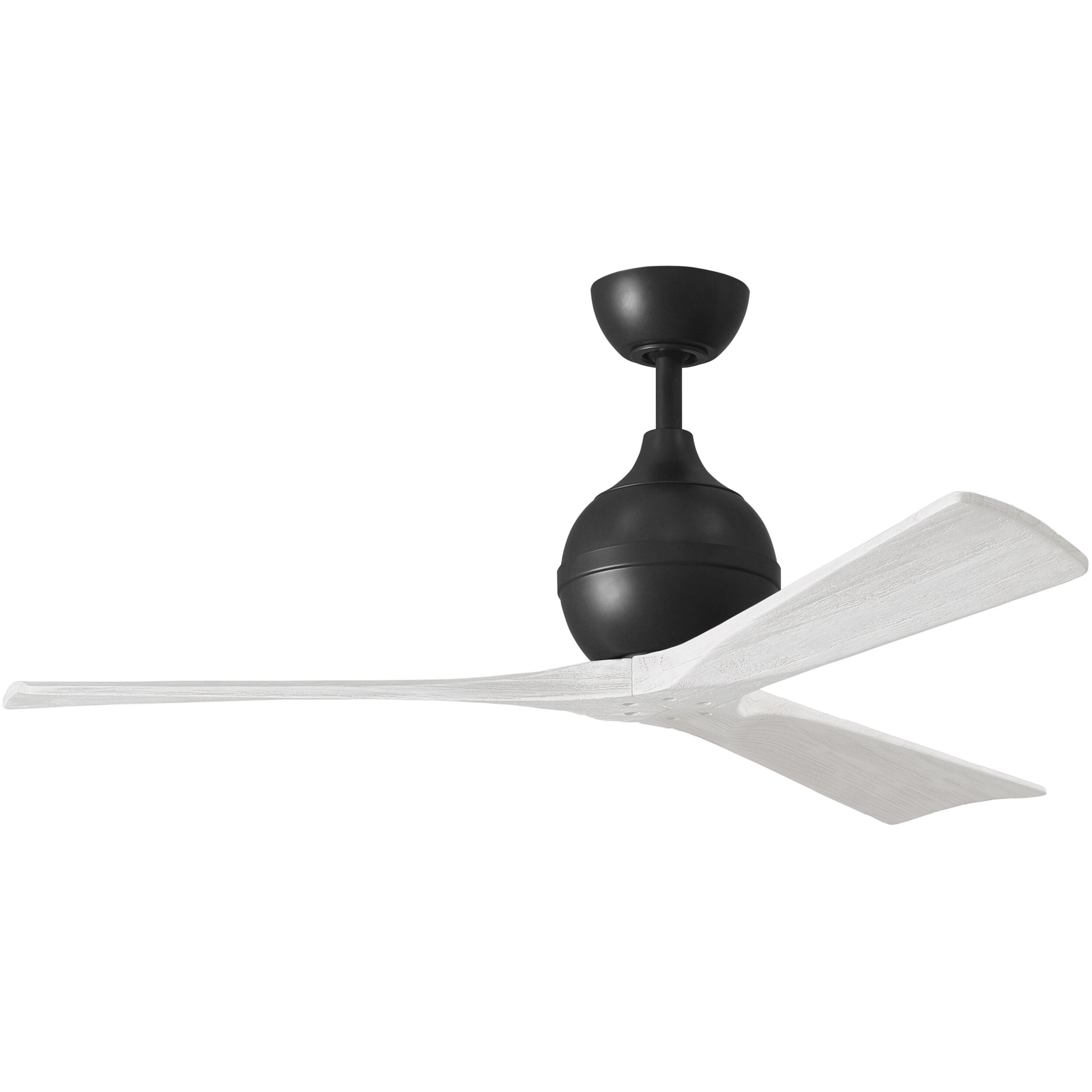 Atlas Irene-3 52 inch Matte Black with Matte White Blades Paddle Fan, Atlas