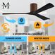 Atlas Irene-3H 52 inch Walnut with Matte Black Blades Ceiling Mount Paddle Fan, Flush Mounted