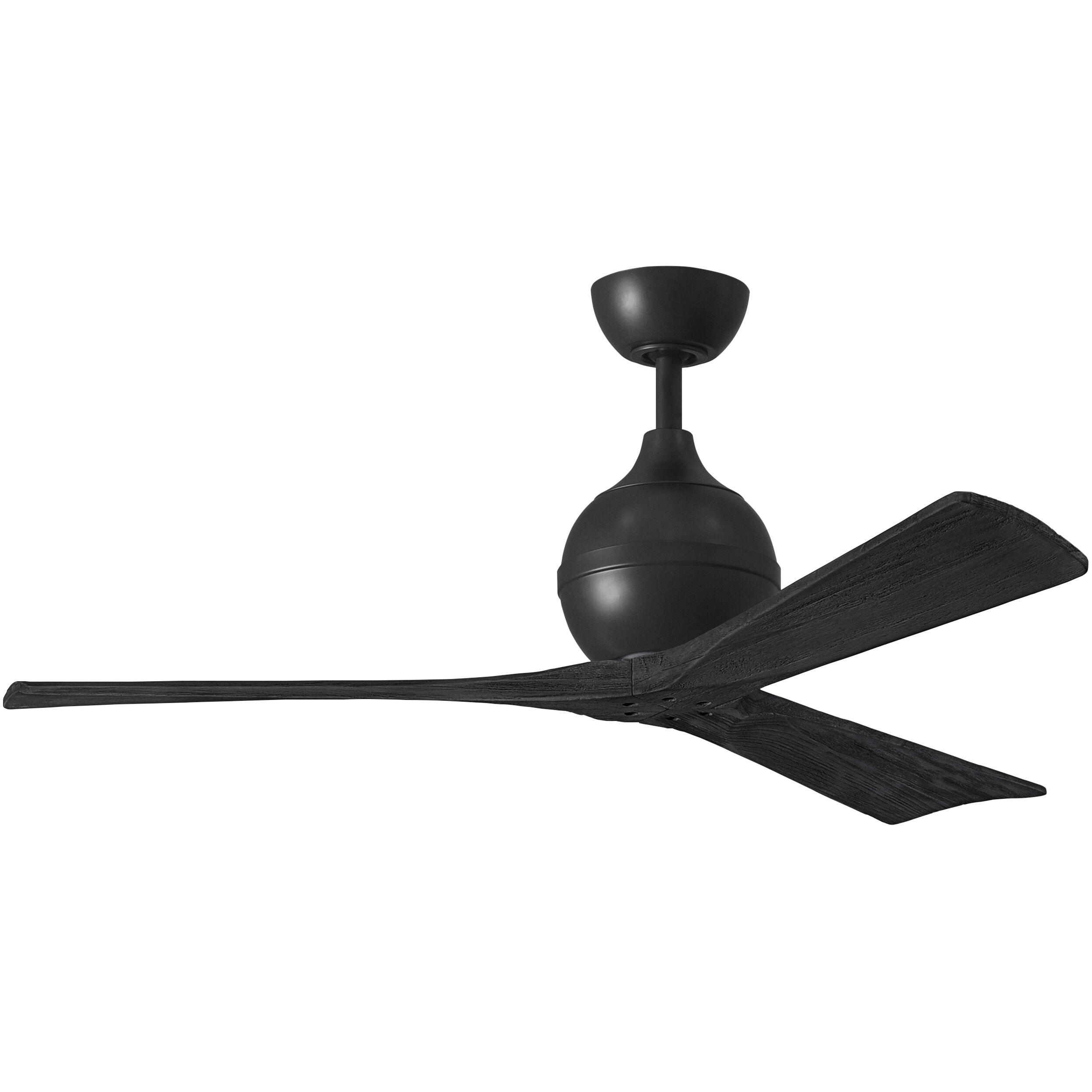 Atlas Irene-3 52 inch Matte Black Paddle Fan, Atlas