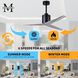 Atlas Eliza 56 inch Matte Black with Barn Wood Blades Ceiling Fan, Paddle Fan