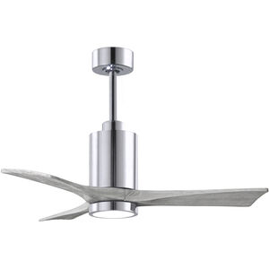 Atlas Patricia-3 42 inch Polished Chrome with Barn Wood tone Blades Ceiling Fan, Atlas
