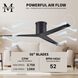 Atlas Eliza-H 56 inch Matte Black Ceiling Mount Paddle Fan, Atlas