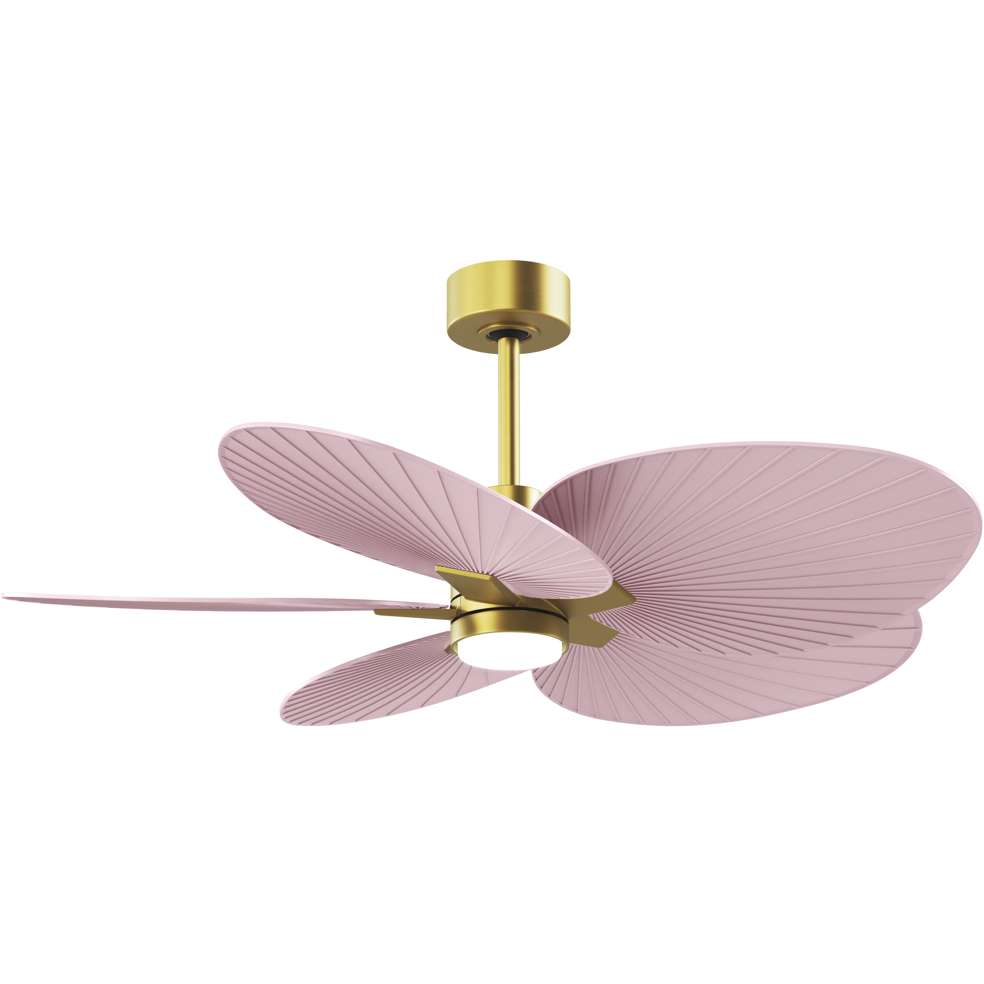 Atlas Alessandra Tropical - LK 48 inch Brushed Brass with Light Pink Blades Ceiling Fan