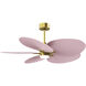 Atlas Alessandra Tropical - LK 48 inch Brushed Brass with Light Pink Blades Ceiling Fan