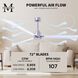 Atlas Alessandra 72 inch Brushed Nickel with Matte White Blades Indoor/Outdoor Ceiling Fan