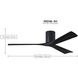 Atlas Irene-3HLK 60 inch Brushed Nickel with Matte White Blades Ceiling Fan, Flush Mounted