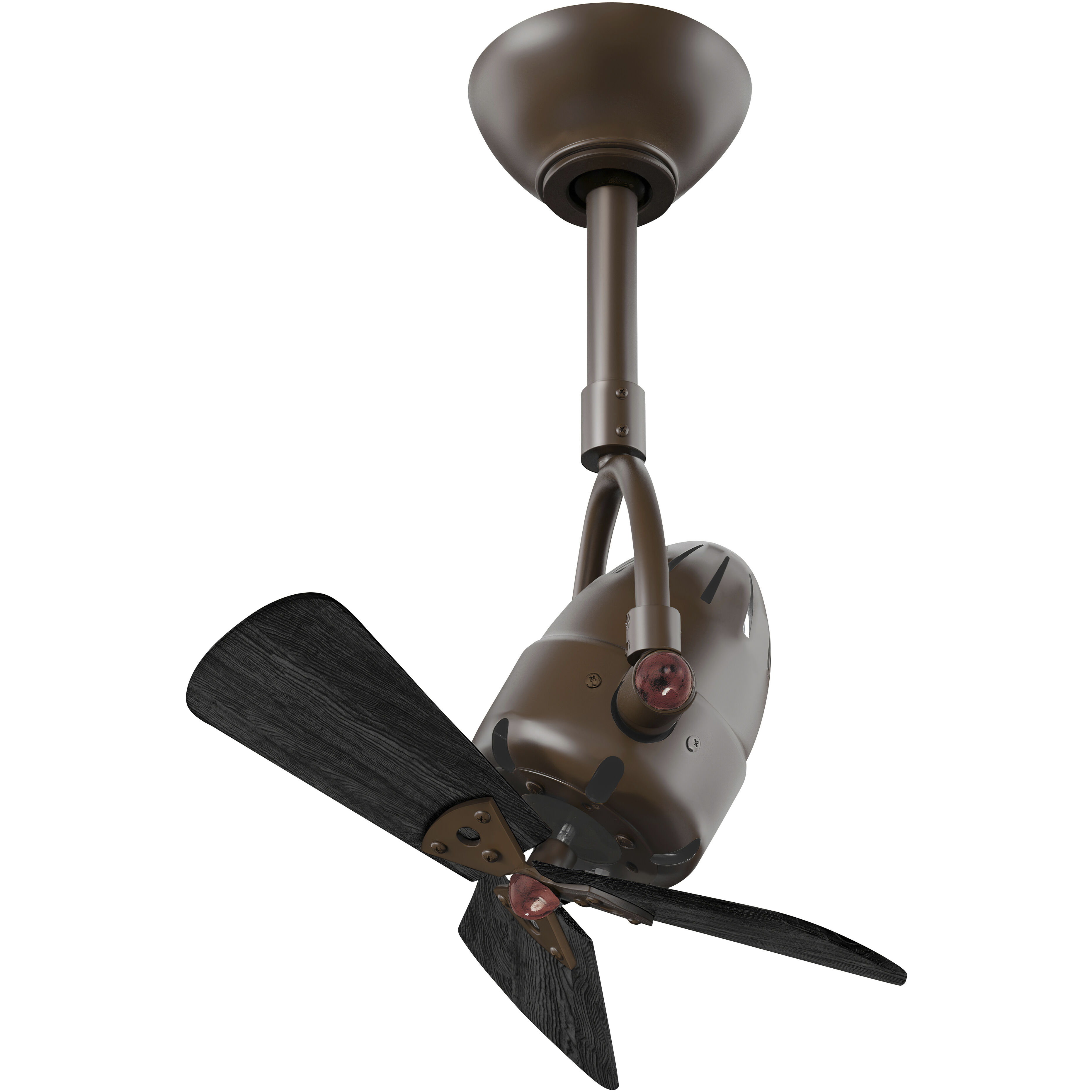 Atlas Diane 16 inch Textured Bronze with Matte Black Wood Blades Oscillating Directional Ceiling Fan