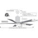 Atlas Patricia-5 60 inch Polished Chrome with Matte White Blades Ceiling Fan, Atlas