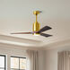 Atlas Patricia-3 52 inch Brushed Brass with Walnut Tone Blades Ceiling Fan