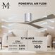 Atlas Irene-3H 72 inch Brushed Nickel with Gray Ash Tone Blades Ceiling Fan