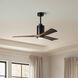 Atlas Patricia-3 52 inch Matte Black with Walnut Tone Blades Ceiling Fan, Atlas