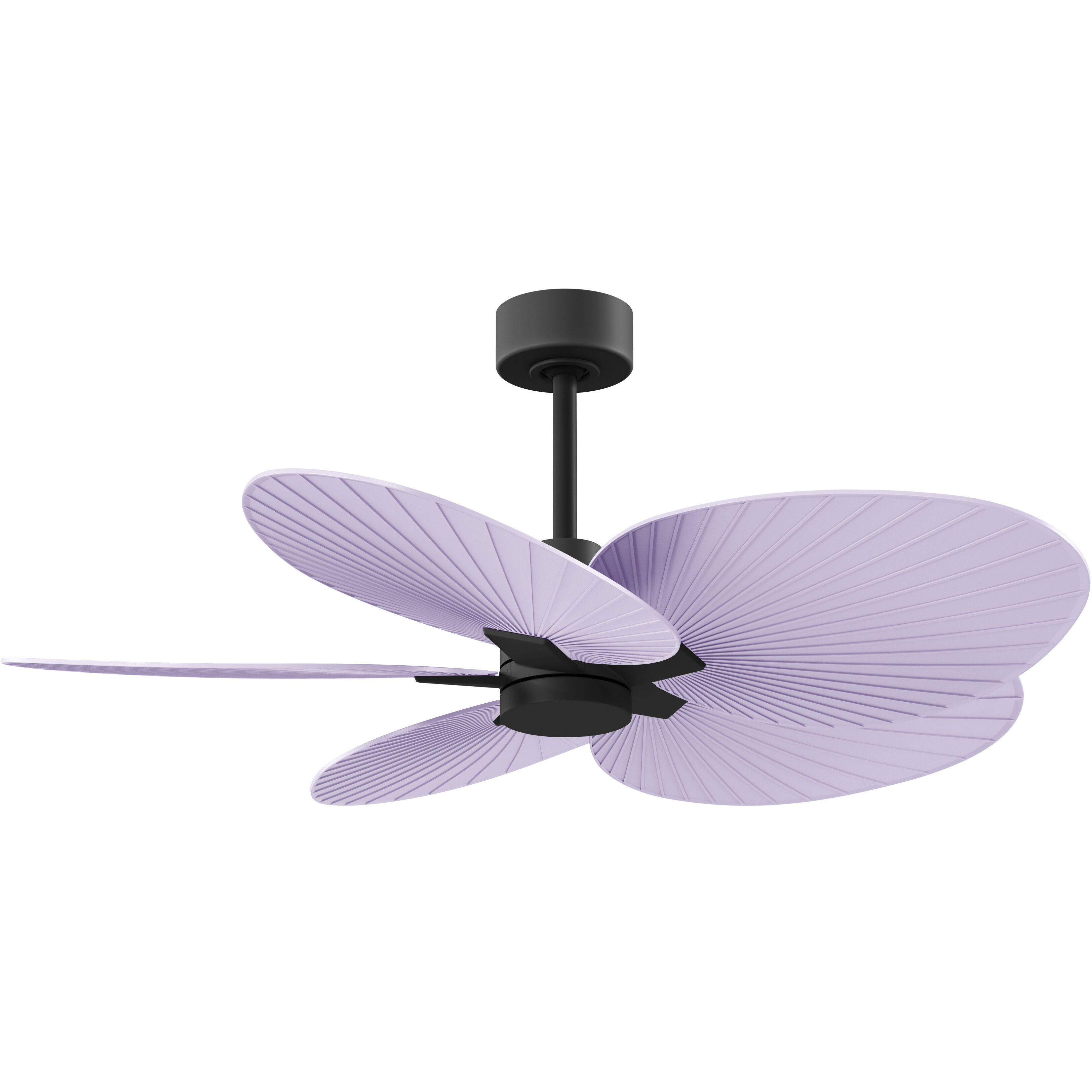 Atlas Alessandra Tropical 48 inch Matte Black with Lilac Blades Ceiling Fan