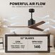 Atlas Mollywood 52 inch Matte Black with Walnut Tone Blades Ceiling Fan