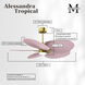 Atlas Alessandra Tropical - LK 48 inch Brushed Brass with Light Pink Blades Ceiling Fan