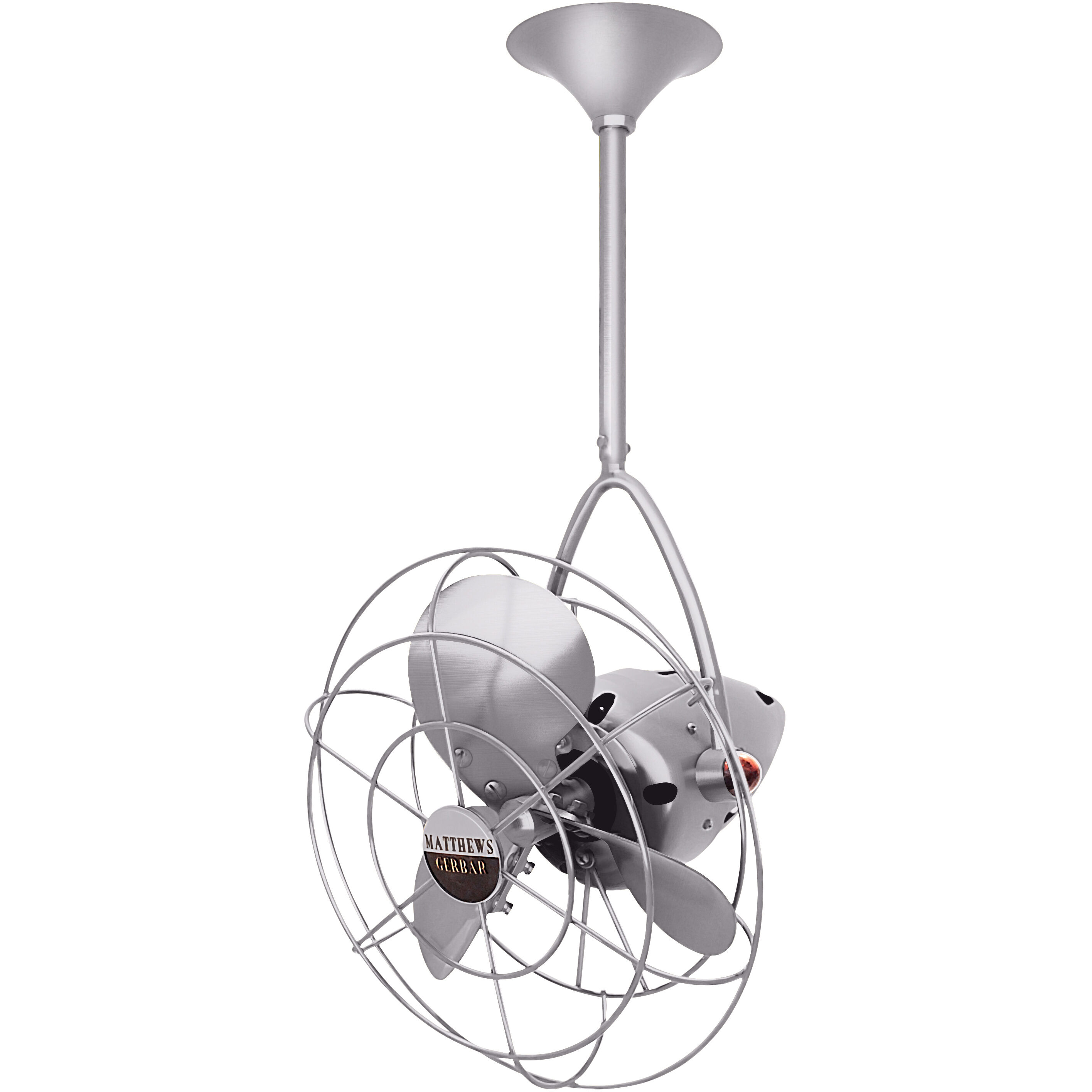Matthews-Gerbar Jarold Direcional 13 inch Brushed Nickel Directional Ceiling Fan, Matthews-Gerbar
