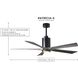 Atlas Patricia-5 60 inch Polished Chrome with Matte White Blades Ceiling Fan, Atlas