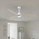 Atlas Alessandra - LK 56 inch Matte White with Light Maple Tone Blades Ceiling Fan