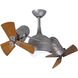 Atlas Dagny-LK 38 inch Brushed Nickel with Mahogany Tone Blades Ceiling Fan, Atlas