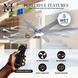 Atlas Ariella-LK 64 inch Matte White with Barn Wood Tone Blades Ceiling Fan